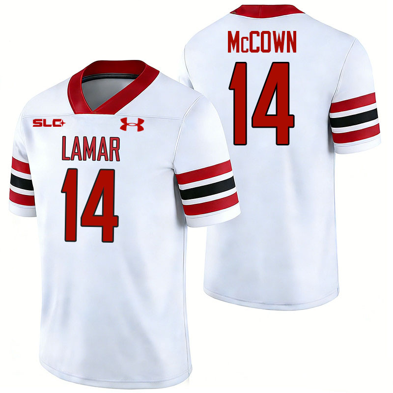 Lamar Cardinals #14 Aiden McCown College Football Jerseys,Uniforms-White